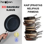 Pastangų nereikalaujanti neprikepanti keptuvė