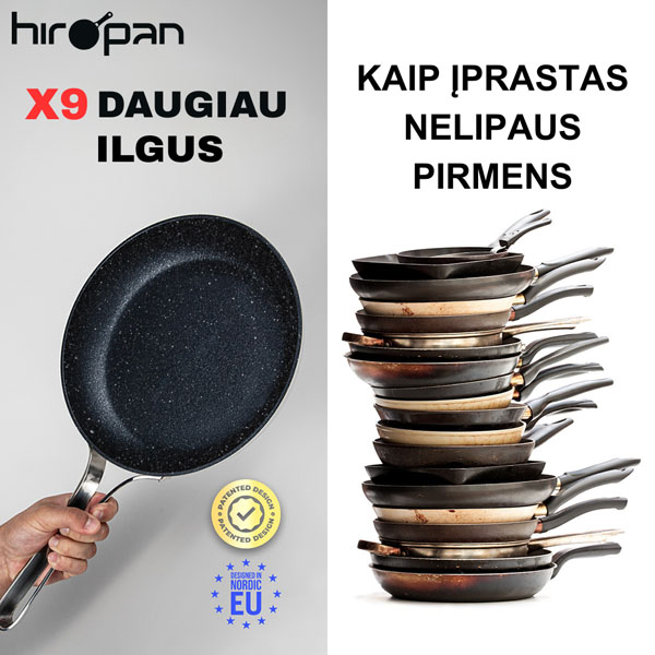 Pastangų nereikalaujanti neprikepanti keptuvė
